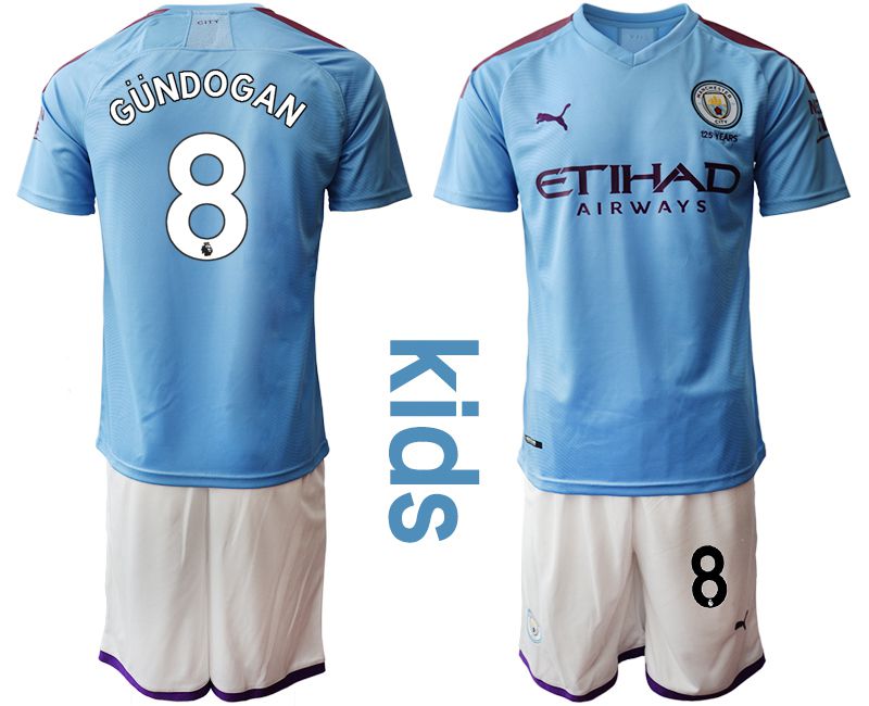 Youth 2019-2020 club Manchester City home #8 blue Soccer Jerseys->manchester city jersey->Soccer Club Jersey
